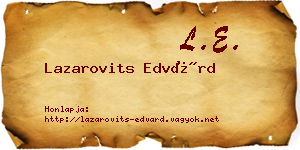 Lazarovits Edvárd névjegykártya